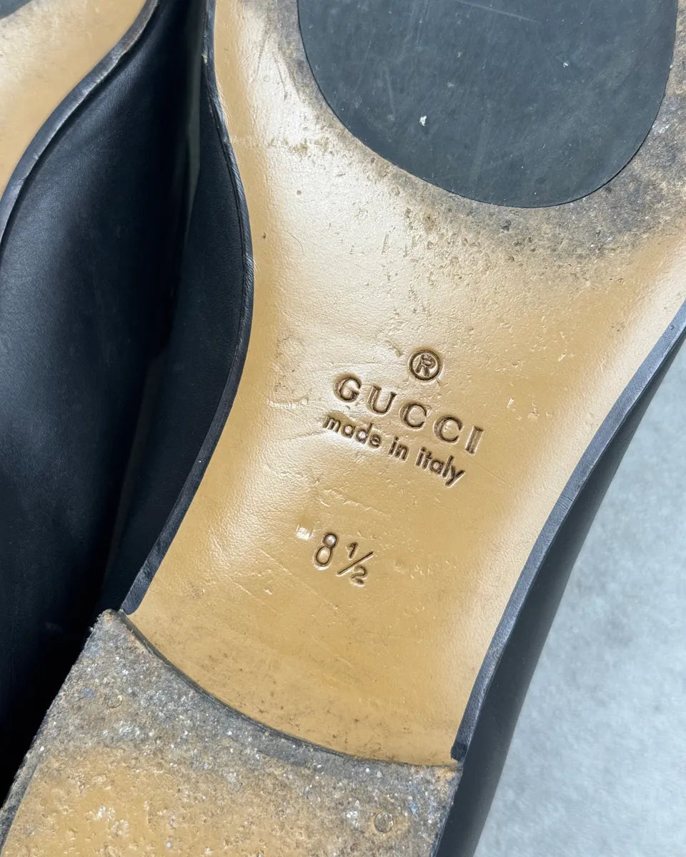 Gucci Black Leather Horsebit Jordaan Loafers PcHiSnV 10
