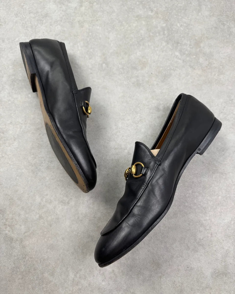 Gucci Black Leather Horsebit Jordaan Loafers PcHiSnV 2