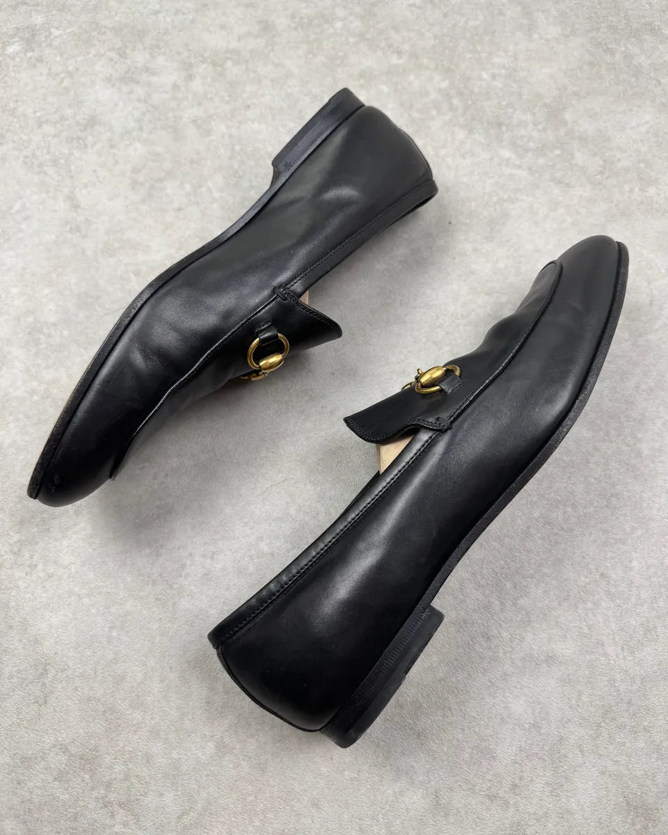 Gucci Black Leather Horsebit Jordaan Loafers PcHiSnV 3