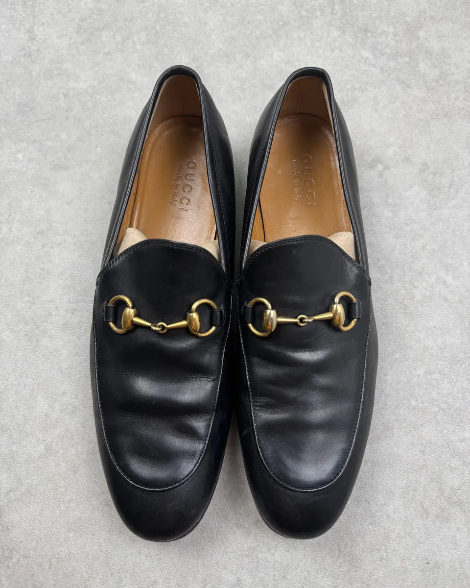 Gucci Black Leather Horsebit Jordaan Loafers PcHiSnV 5