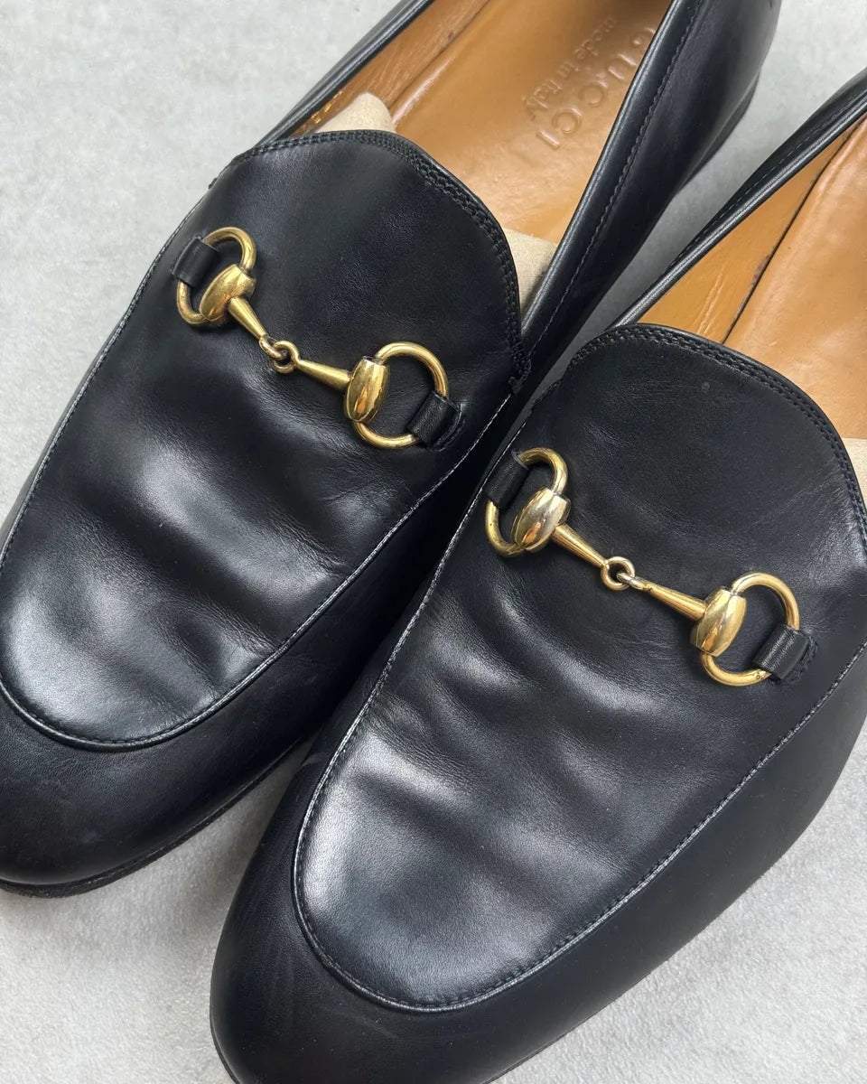 Gucci Black Leather Horsebit Jordaan Loafers PcHiSnV 6