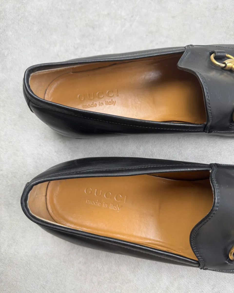 Gucci Black Leather Horsebit Jordaan Loafers PcHiSnV 7