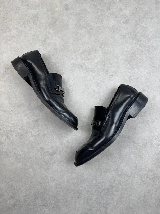 2000s Gucci Black Leather Horsebit Loafer Shoes by Tom Ford GFzWZrE 4