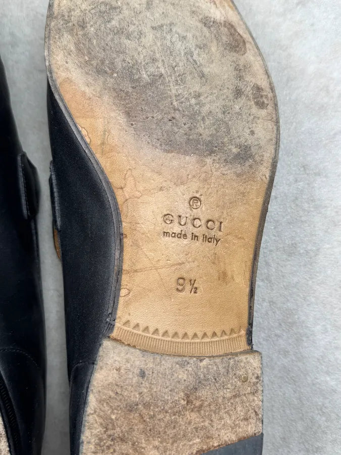 Gucci Black Leather Horsebit Jordaan Loafer Shoes zXrgEtp 7