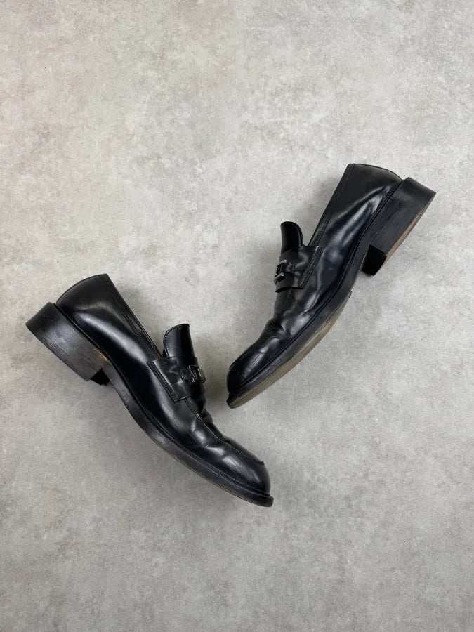 2000s Gucci Black Leather Horsebit Loafer Shoes by Tom Ford GFzWZrE 2