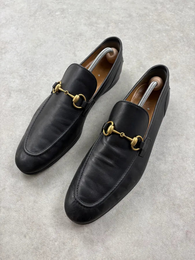 Gucci Black Leather Horsebit Loafers rPUmyDU 2