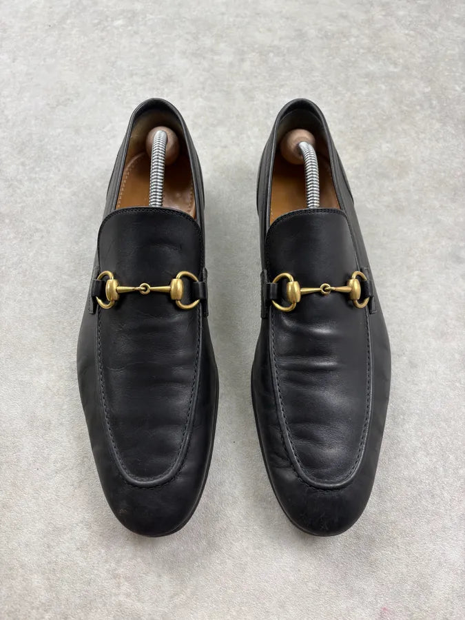 Gucci Black Leather Horsebit Loafers rPUmyDU 1