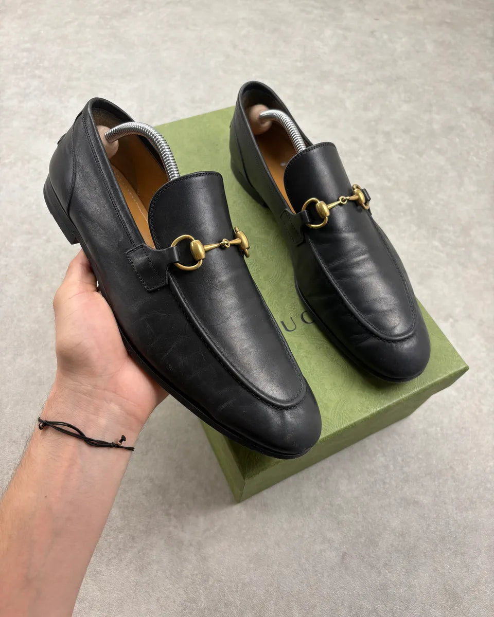Gucci Black Leather Horsebit Loafers rPUmyDU 0