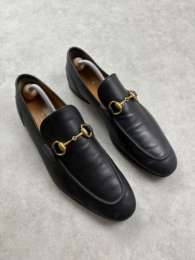 Gucci Black Leather Horsebit Loafers rPUmyDU 3