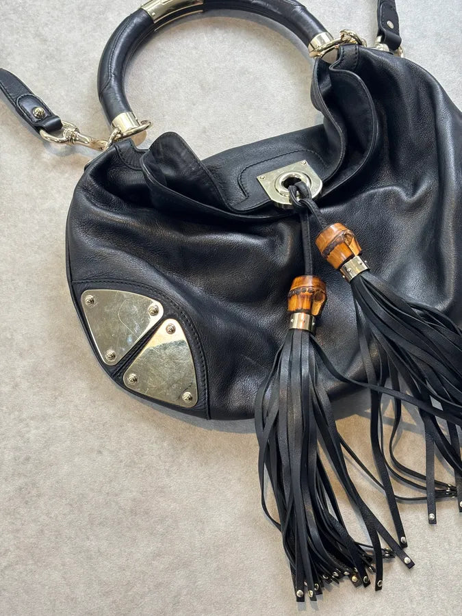 SS2008 Gucci Black Indy Leather Handle Bag by Frida Giannini ursgYrf 5