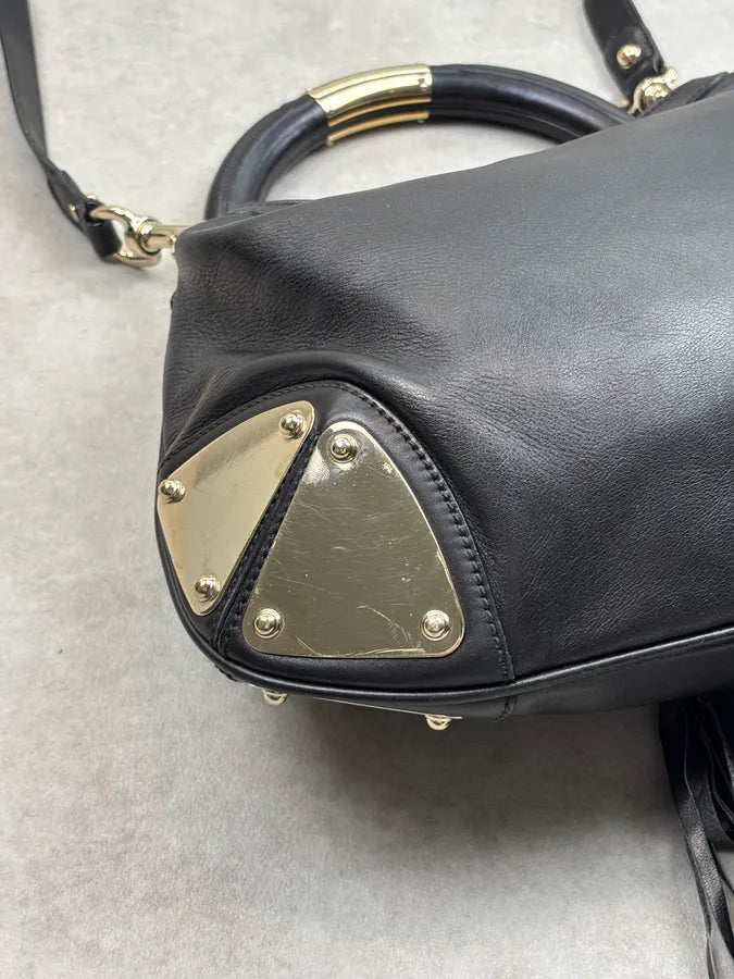 2000s Gucci Black Leather Indy Hobo Shoulder Bag by Frida Giannini CQSvbIb 14