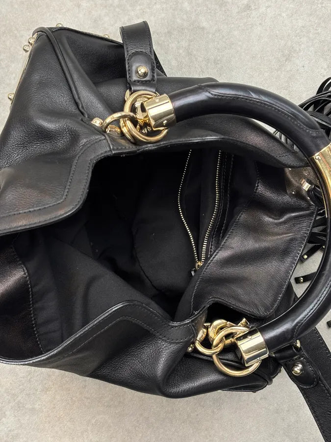 2000s Gucci Black Leather Indy Hobo Shoulder Bag by Frida Giannini CQSvbIb 16