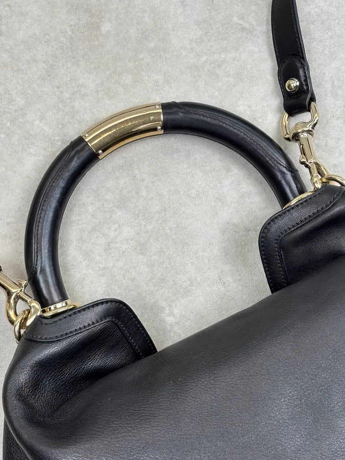 2000s Gucci Black Leather Indy Hobo Shoulder Bag by Frida Giannini CQSvbIb 15
