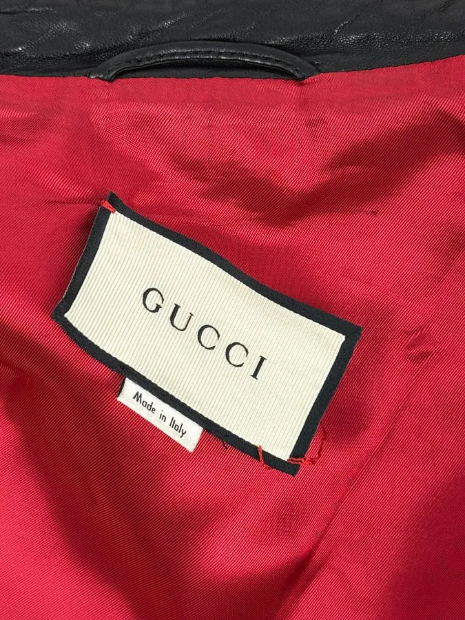 Gucci Black Premium Leather Jacket WfWjNgC 10