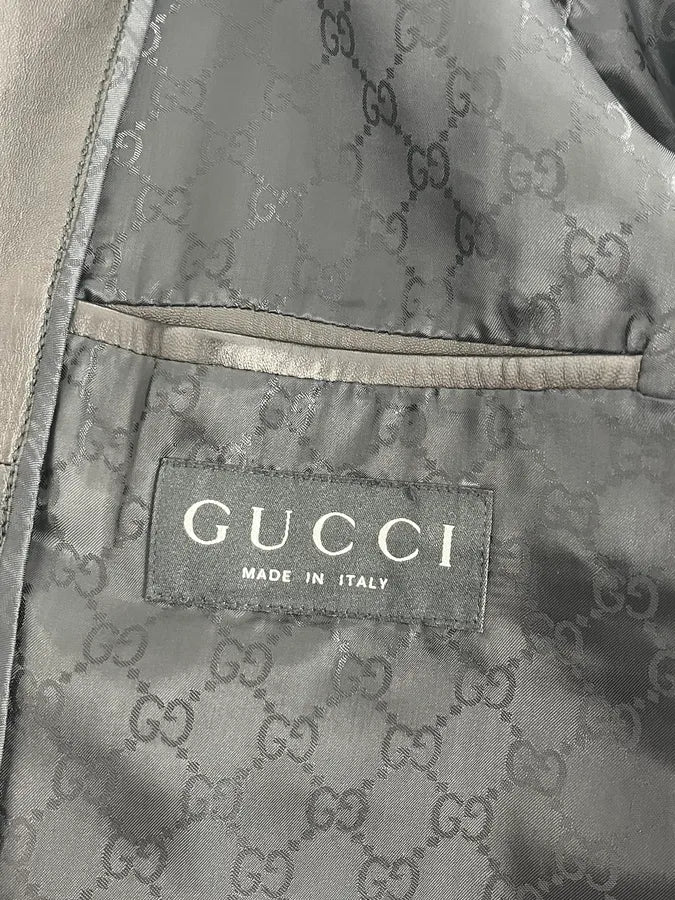 2010s Gucci Premium Black Zip-up Leather Jacket abVQgpB 9