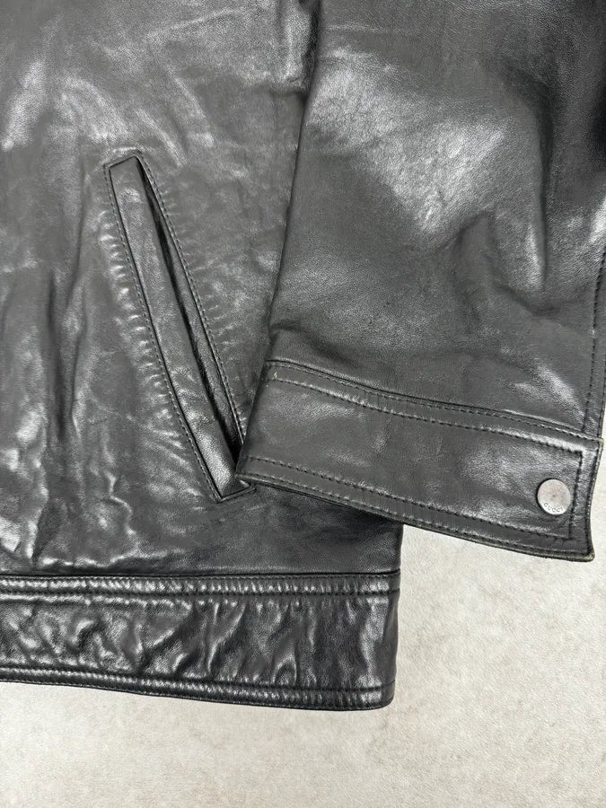 Gucci Black Premium Leather Jacket WfWjNgC 8