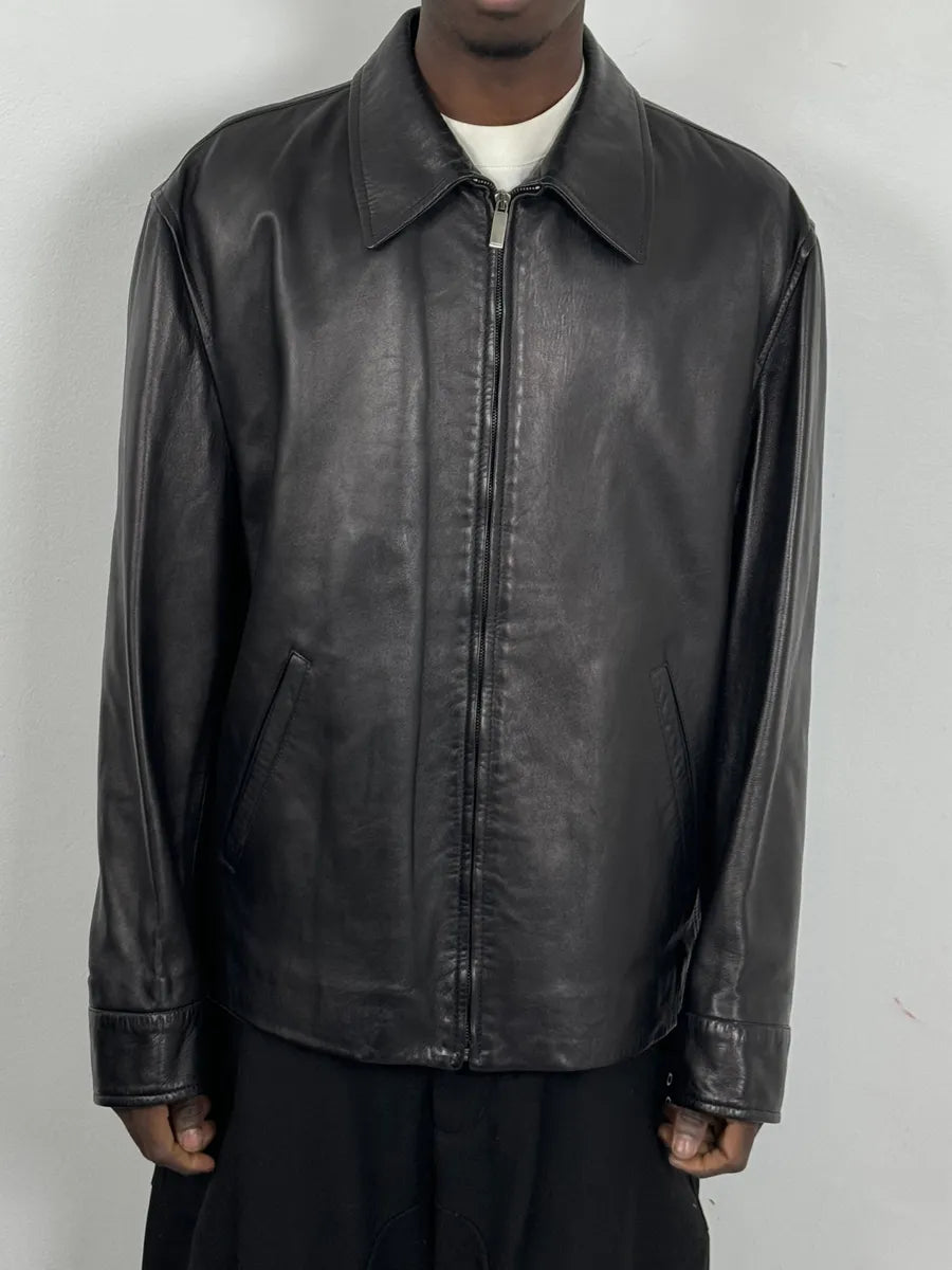 2010s Gucci Premium Black Zip-up Leather Jacket abVQgpB 1