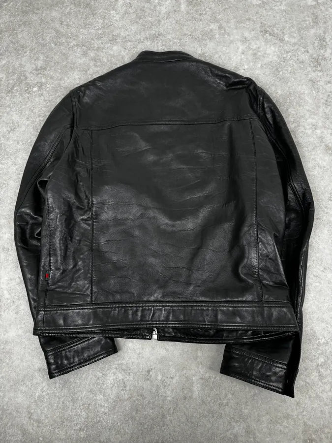 Gucci Black Premium Leather Jacket WfWjNgC 3