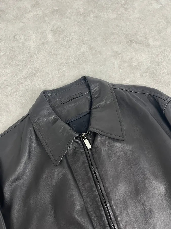 2010s Gucci Premium Black Zip-up Leather Jacket abVQgpB 3