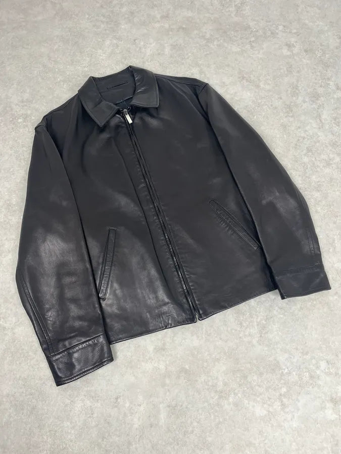 2010s Gucci Premium Black Zip-up Leather Jacket abVQgpB 4