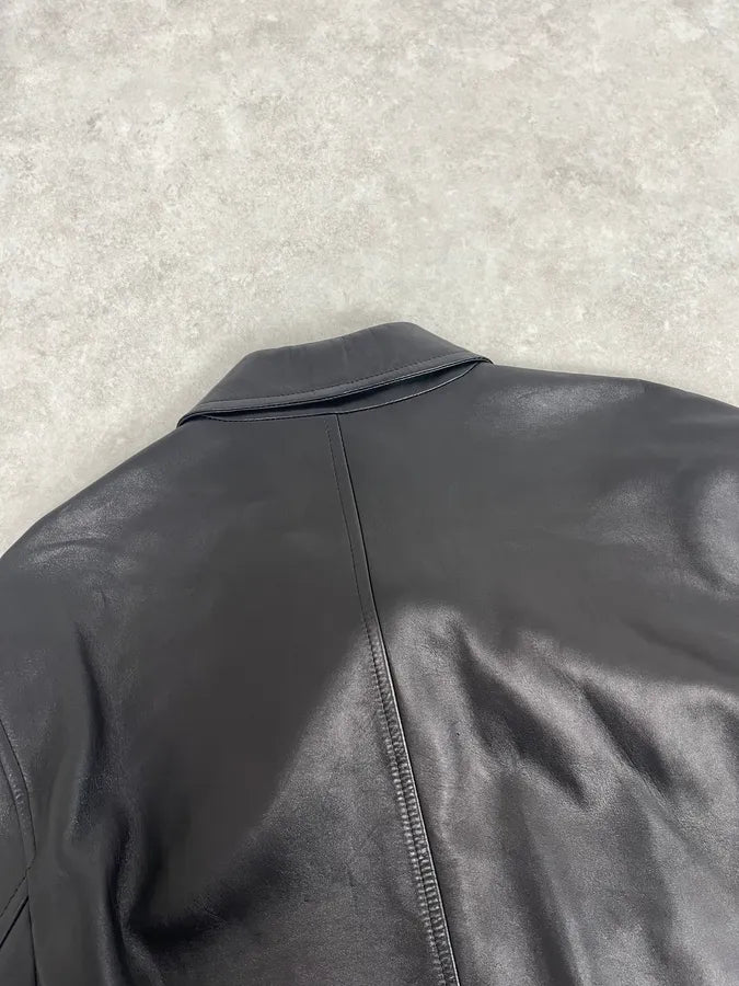 2010s Gucci Premium Black Zip-up Leather Jacket abVQgpB 6