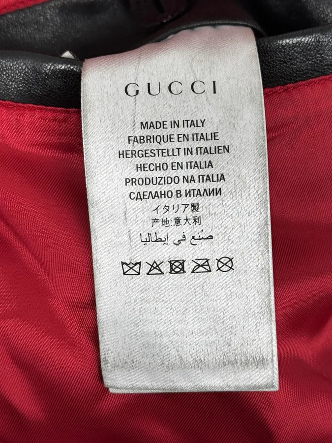 Gucci Black Premium Leather Jacket WfWjNgC 12