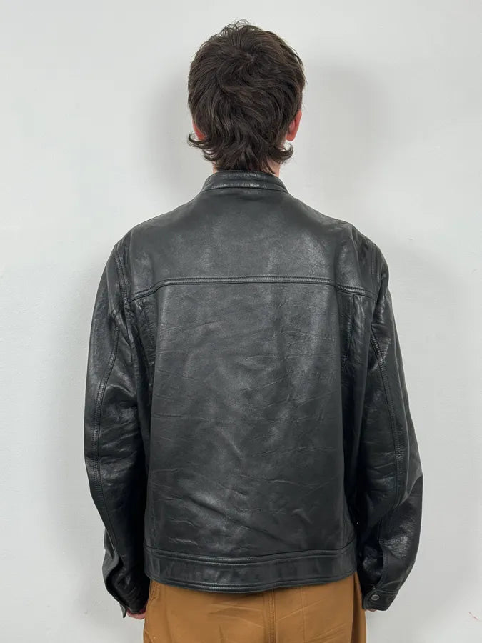 Gucci Black Premium Leather Jacket WfWjNgC 2