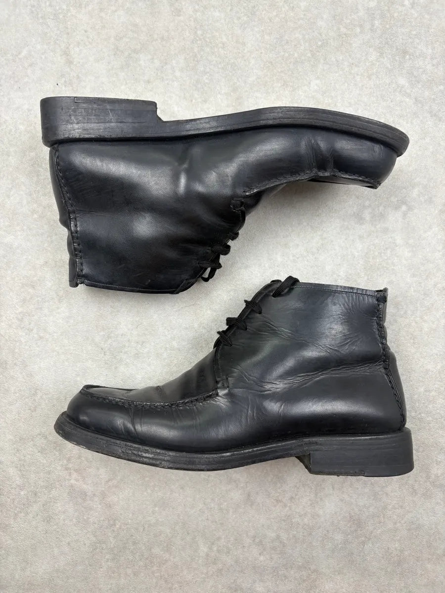 Gucci Black Leather Lace-Up Boots dRGzZSx 3