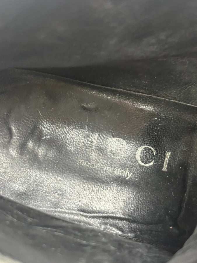Gucci Black Leather Lace-Up Boots dRGzZSx 8