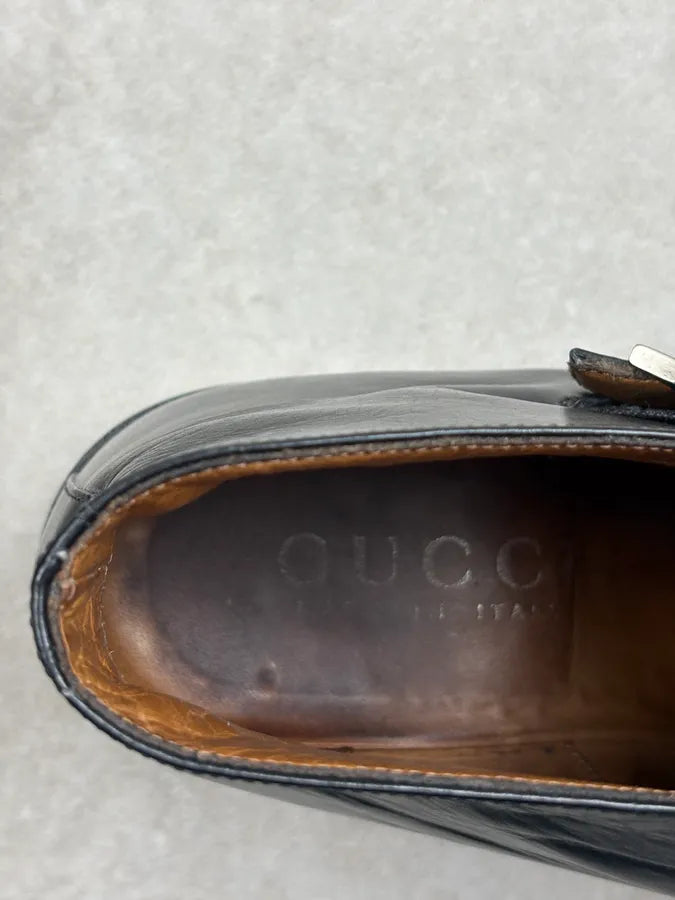 Gucci Black Leather Loafers OhmrZUY 7