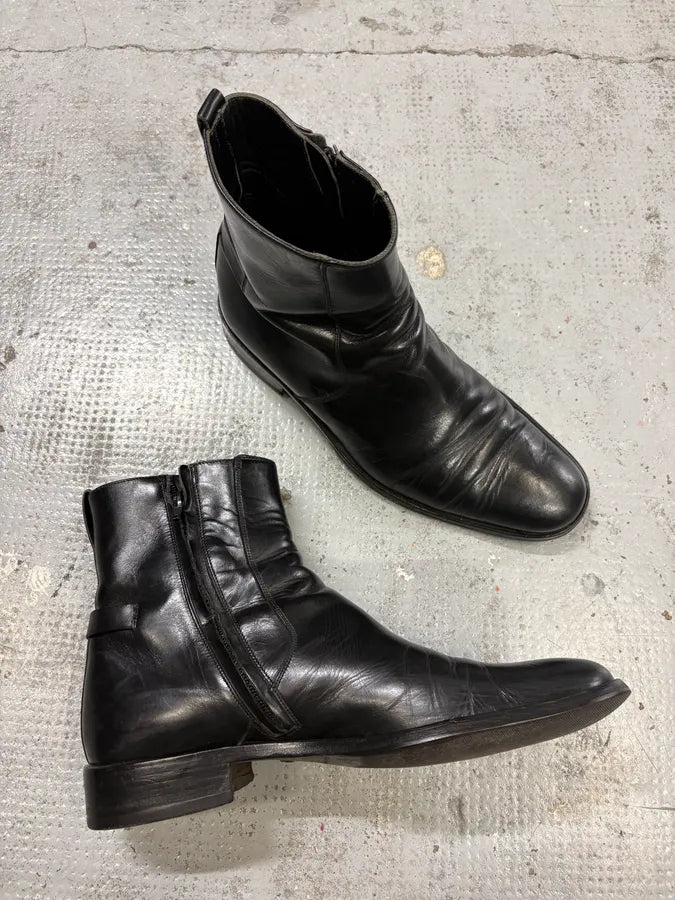 Gucci Black Leather Classy Signature Boots fizZvIl 4
