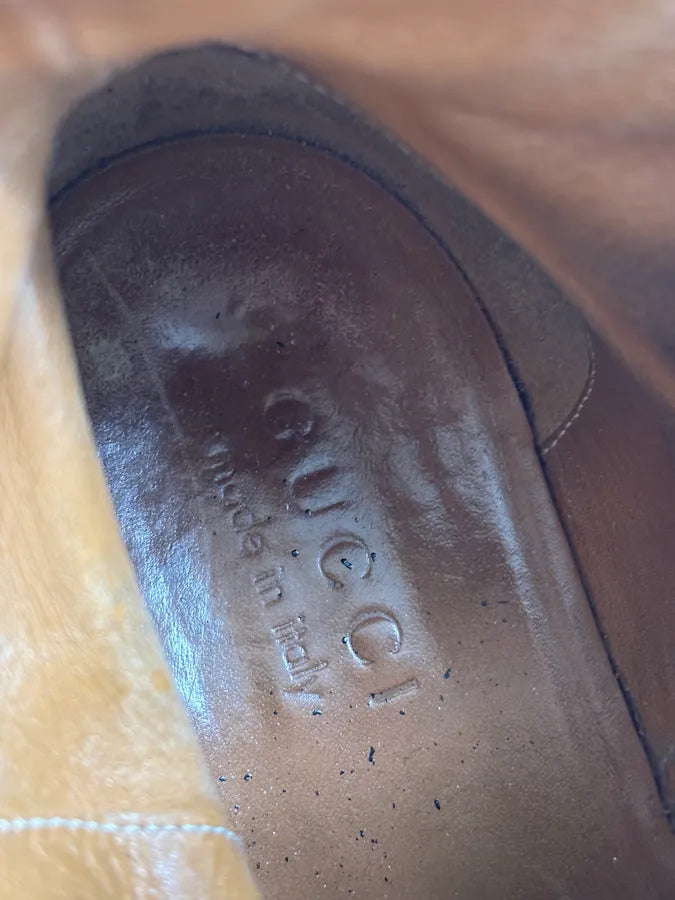 2000s Gucci Black Leather Logo Boots GNDbCTw 9