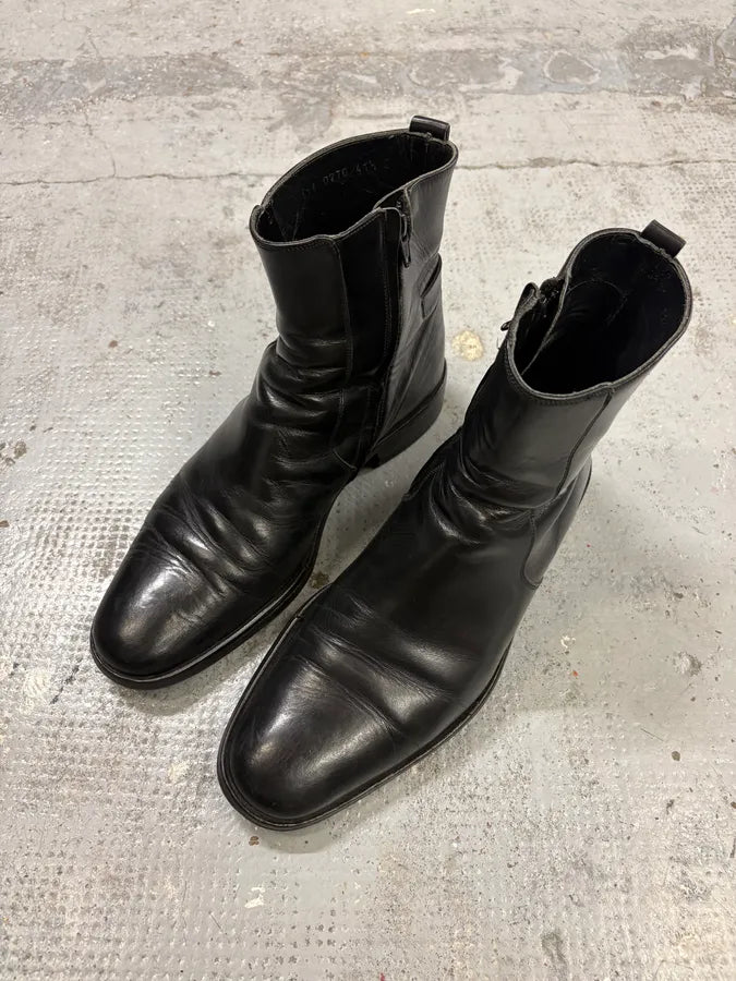 Gucci Black Leather Classy Signature Boots fizZvIl 2