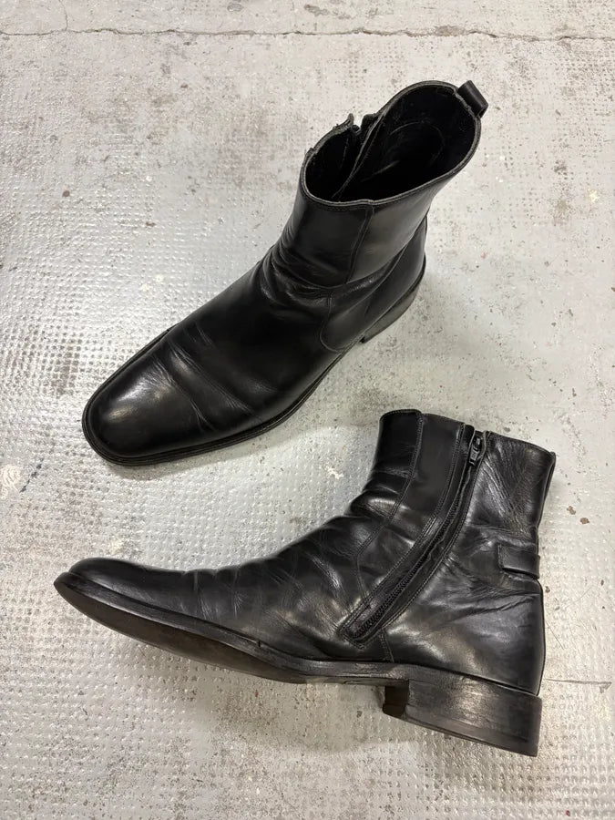 Gucci Black Leather Classy Signature Boots fizZvIl 5