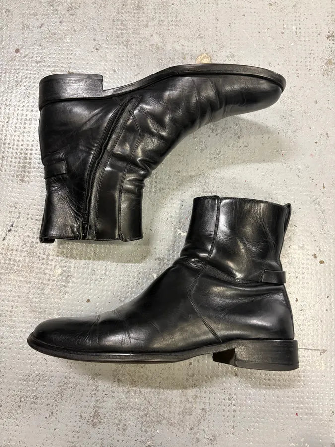 Gucci Black Leather Classy Signature Boots fizZvIl 3