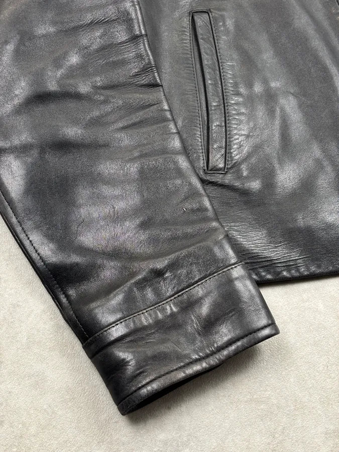 1990s Gucci Black Premium Leather Jacket by Tom Ford jgiHmBc 9