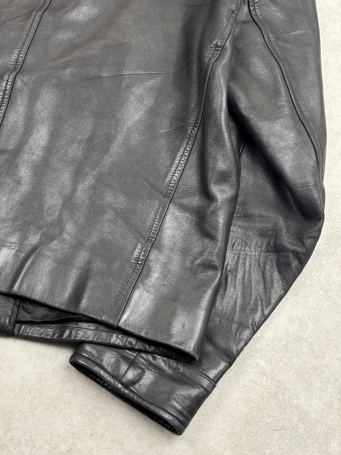 1990s Gucci Black Premium Leather Jacket by Tom Ford jgiHmBc 10