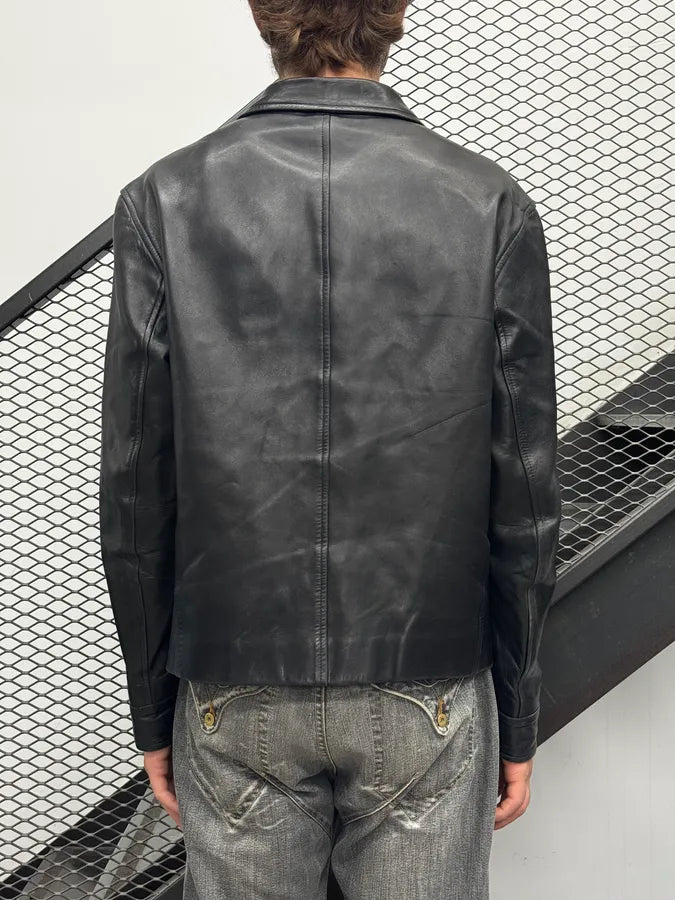 1990s Gucci Black Premium Leather Jacket by Tom Ford jgiHmBc 2