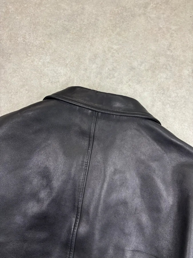 1990s Gucci Black Premium Leather Jacket by Tom Ford jgiHmBc 5