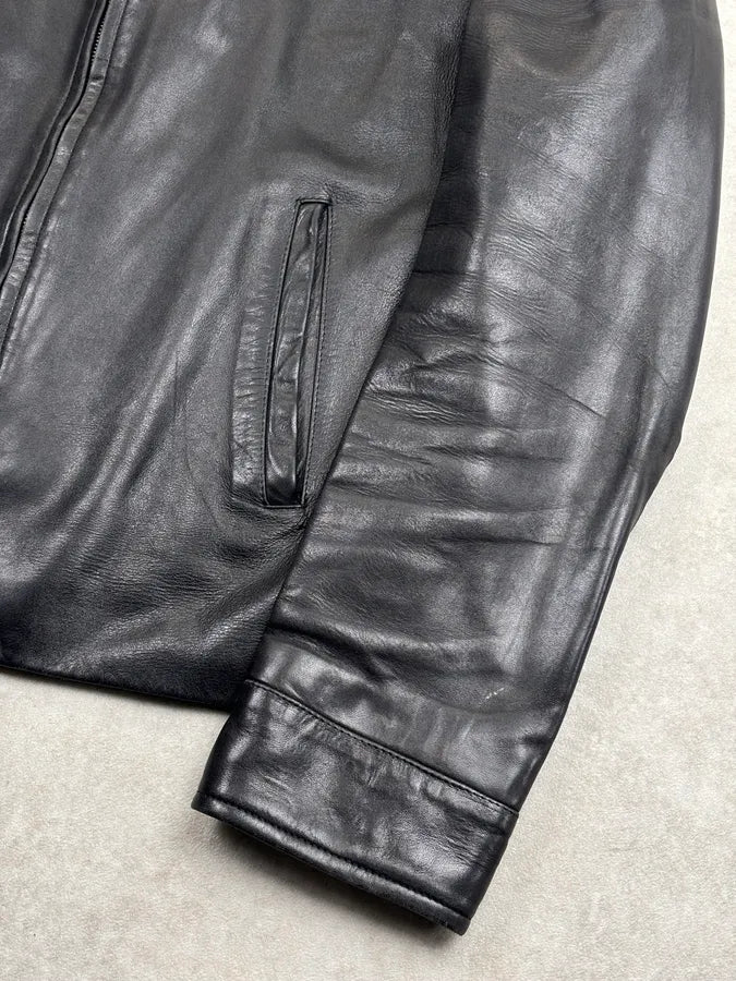 1990s Gucci Black Premium Leather Jacket by Tom Ford jgiHmBc 8