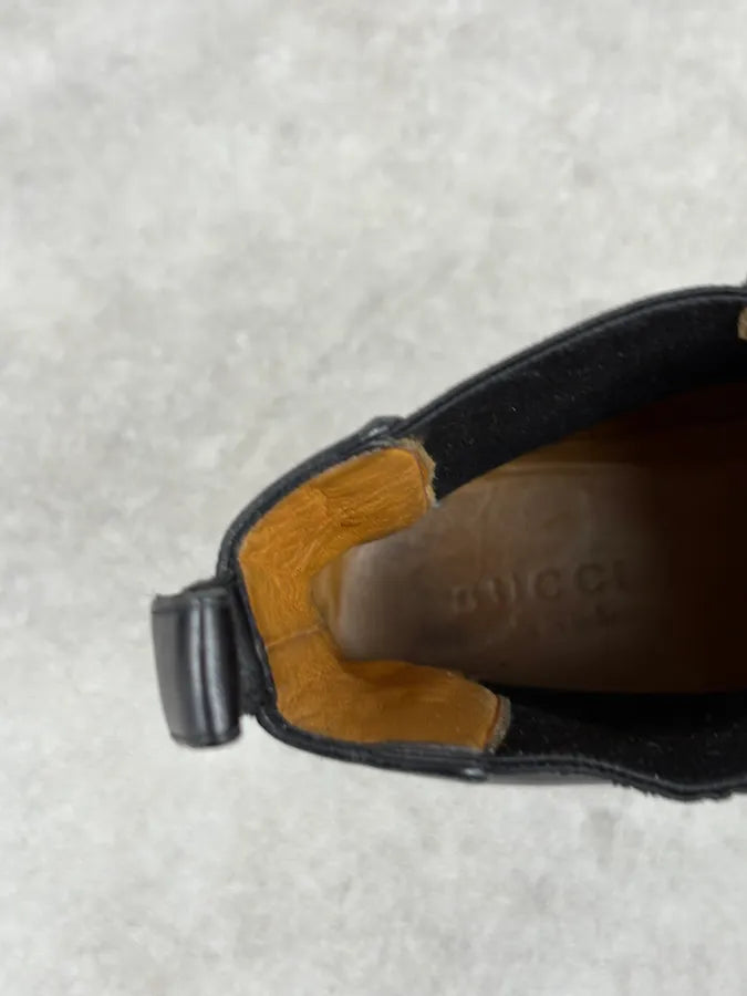 Gucci Black Leather Minimalist Premium Boots imZBIyr 8