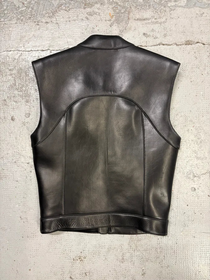 FW2023 Gucci Black Leather Multi Ultra-Zip Vest FUsvxVw 4