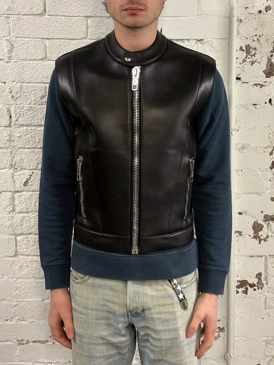 FW2023 Gucci Black Leather Multi Ultra-Zip Vest FUsvxVw 1