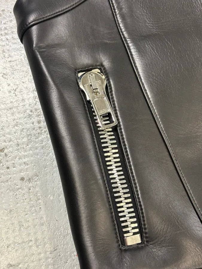 FW2023 Gucci Black Leather Multi Ultra-Zip Vest FUsvxVw 7