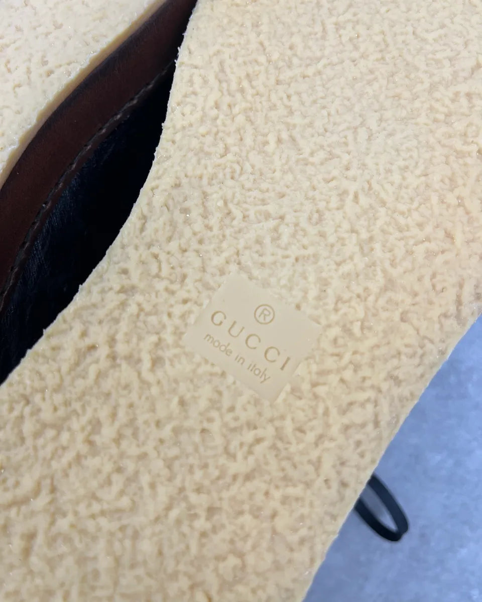 Gucci Black Leather Ostrich Effect High Sneakers FUcyCNE 11
