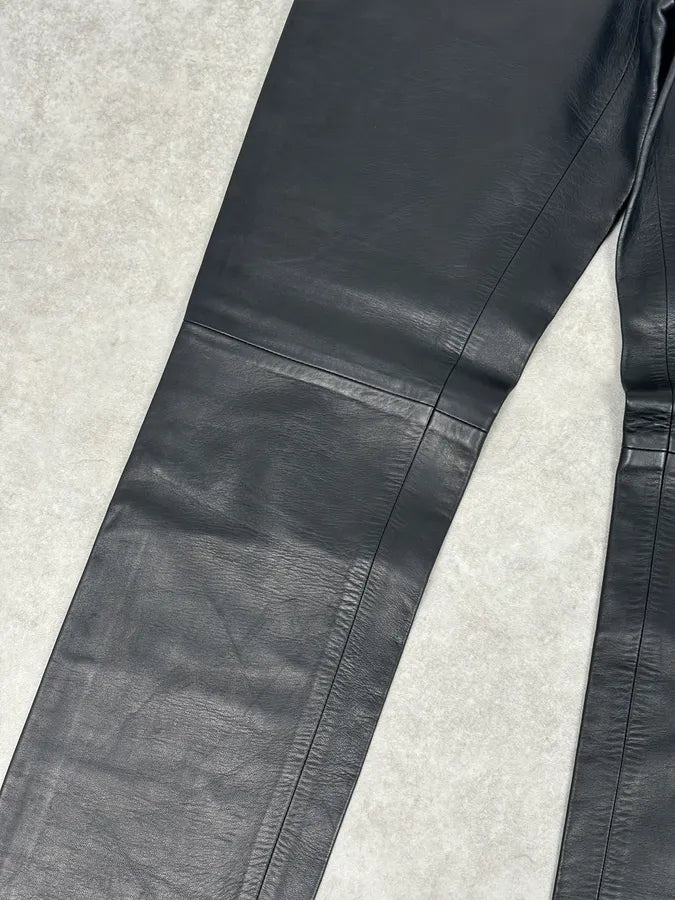 2000s Gucci Black Minimalist Leather Slim Pants by Tom Ford yAmIhWh 9