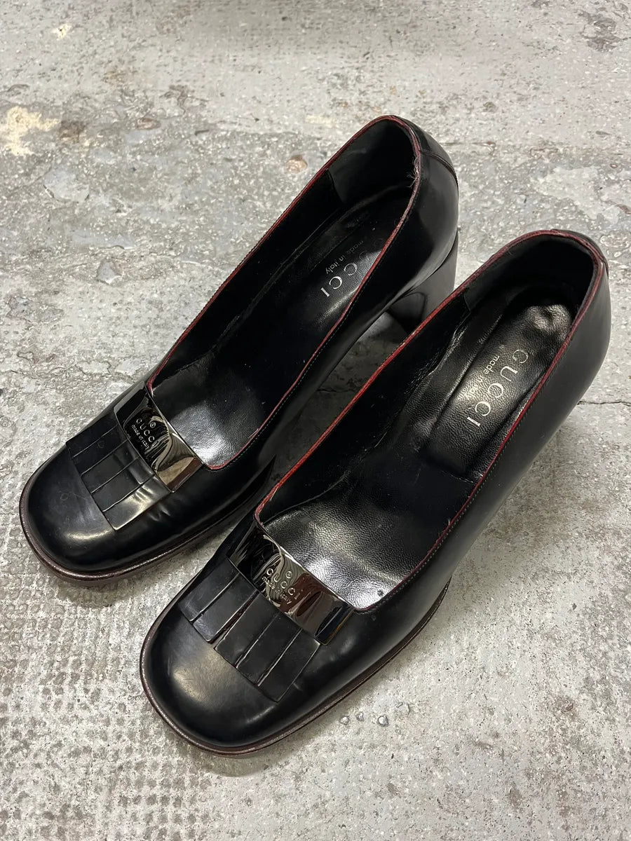 Gucci Black Leather Pumps Heels (39eu/us6.5) mgDwLNu 4
