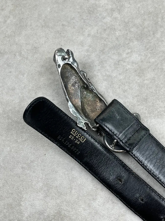Gucci Black Leather Racing Horses Belt by Tom Ford VSMCZui 4