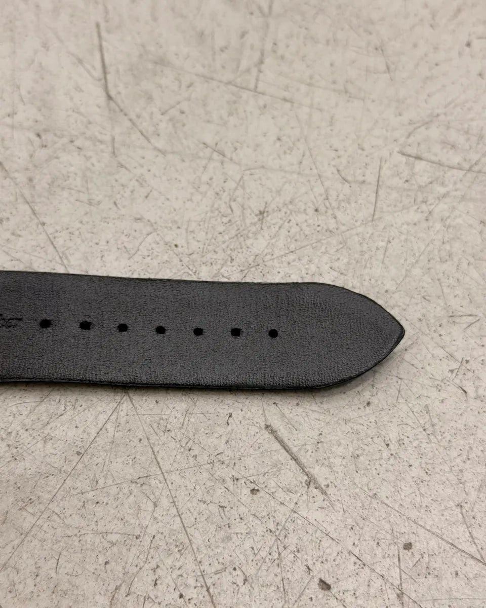 Gucci Black Leather Rectangle Dial Watch AHGLhUL 8