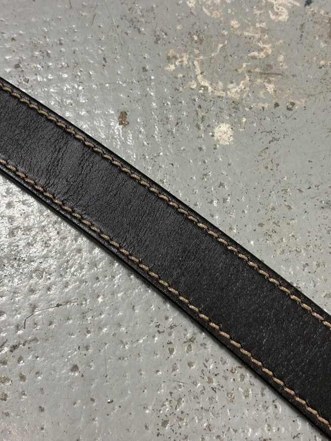 Gucci Black Leather Script Logo Belt fEyUNio 5